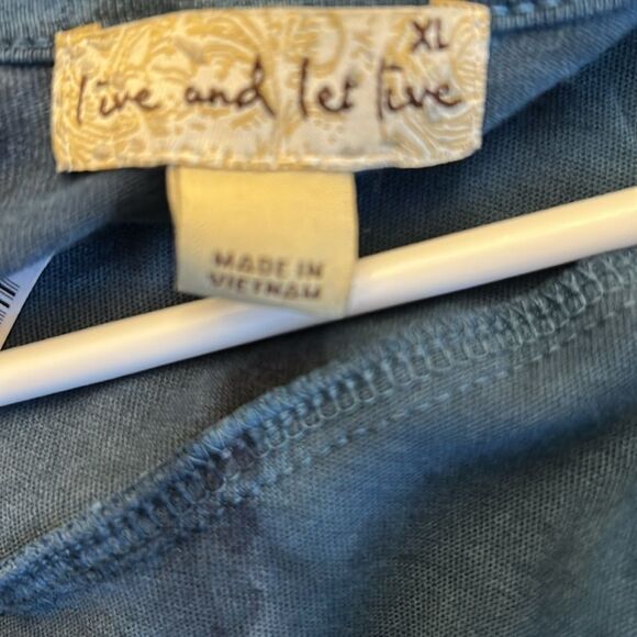 Live and Let Live Teal blue fringe open cardigan Size XL New - Picture 7 of 9